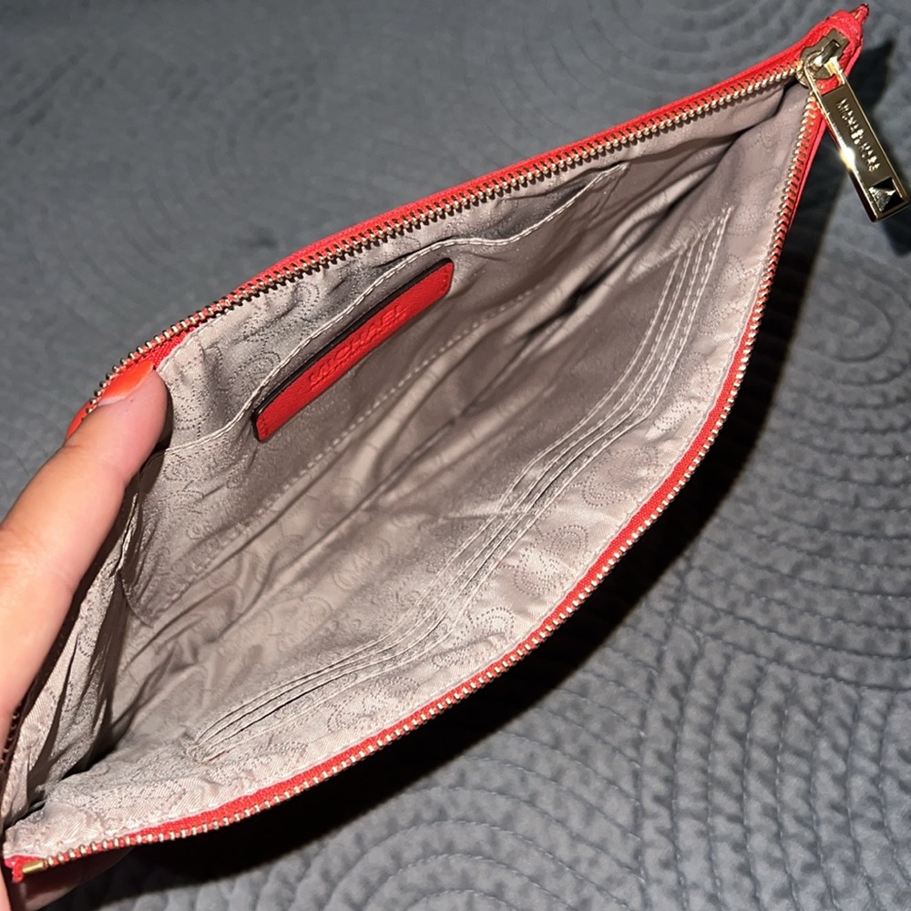 NWOT Michael Kors Red Studded Wristlet Clutch - Picture 8 of 14